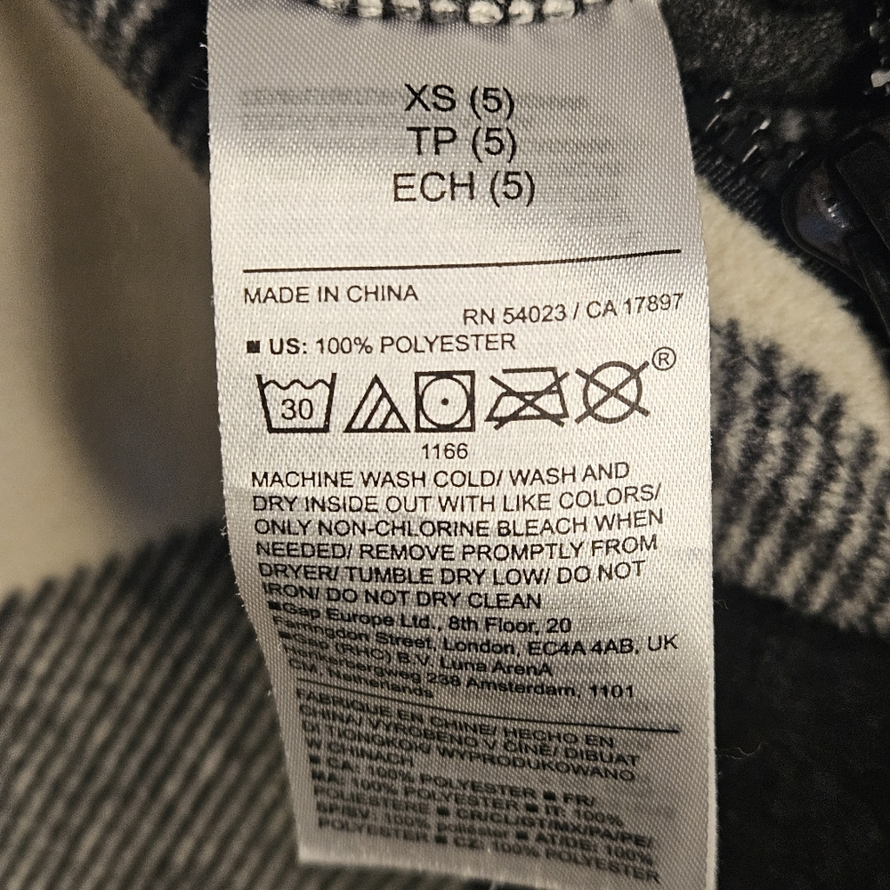 Size 5 Soft Fleece Kid's Black and White Checkered Hooded Onsie - Picture 4 of 4